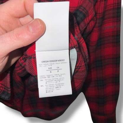 Off White flannel Shirt, small, red black