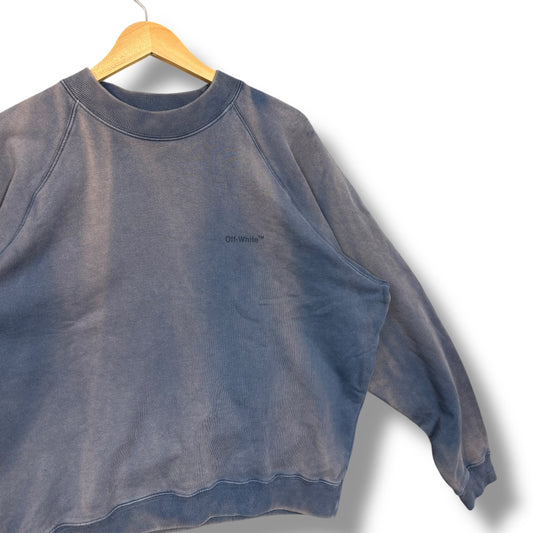 offwhite jumper, blue acid wash, oversized medium