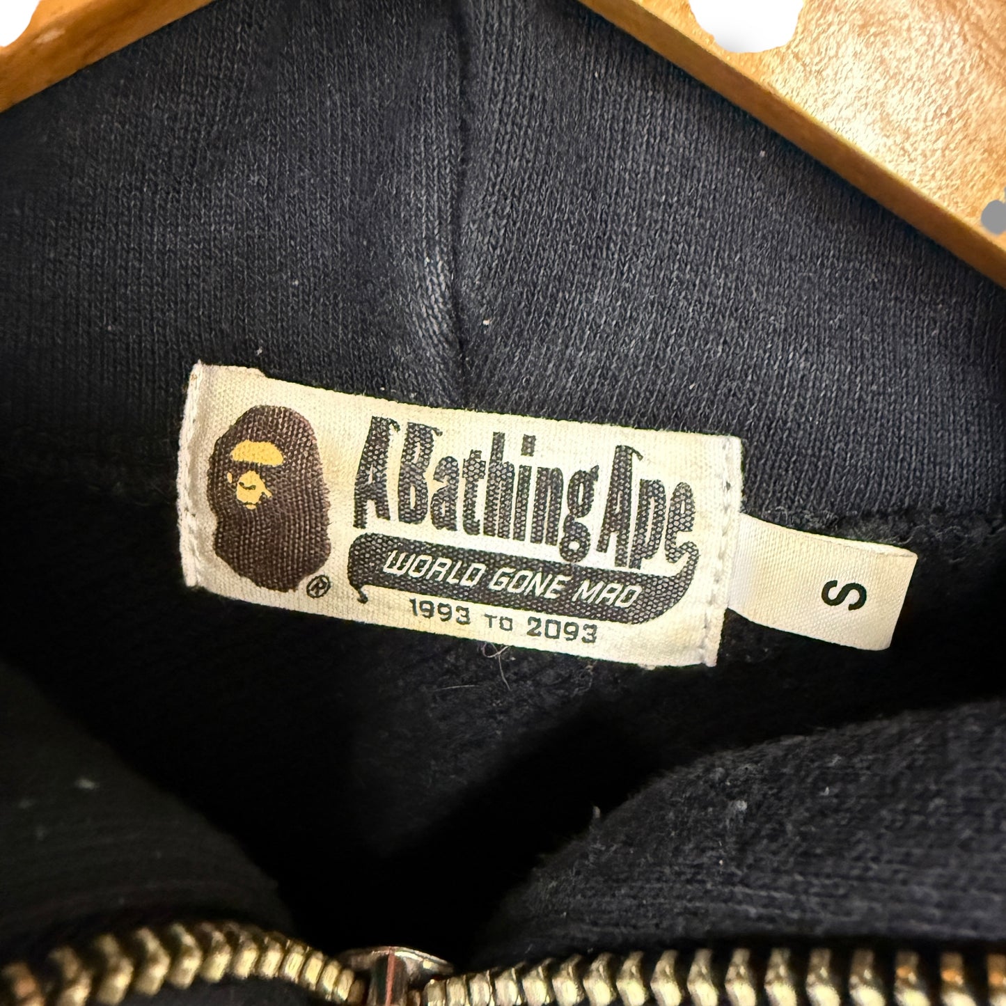 a bathing ape full zip jacket, black, small relaxed