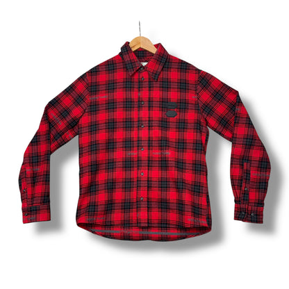 Off White flannel Shirt, small, red black