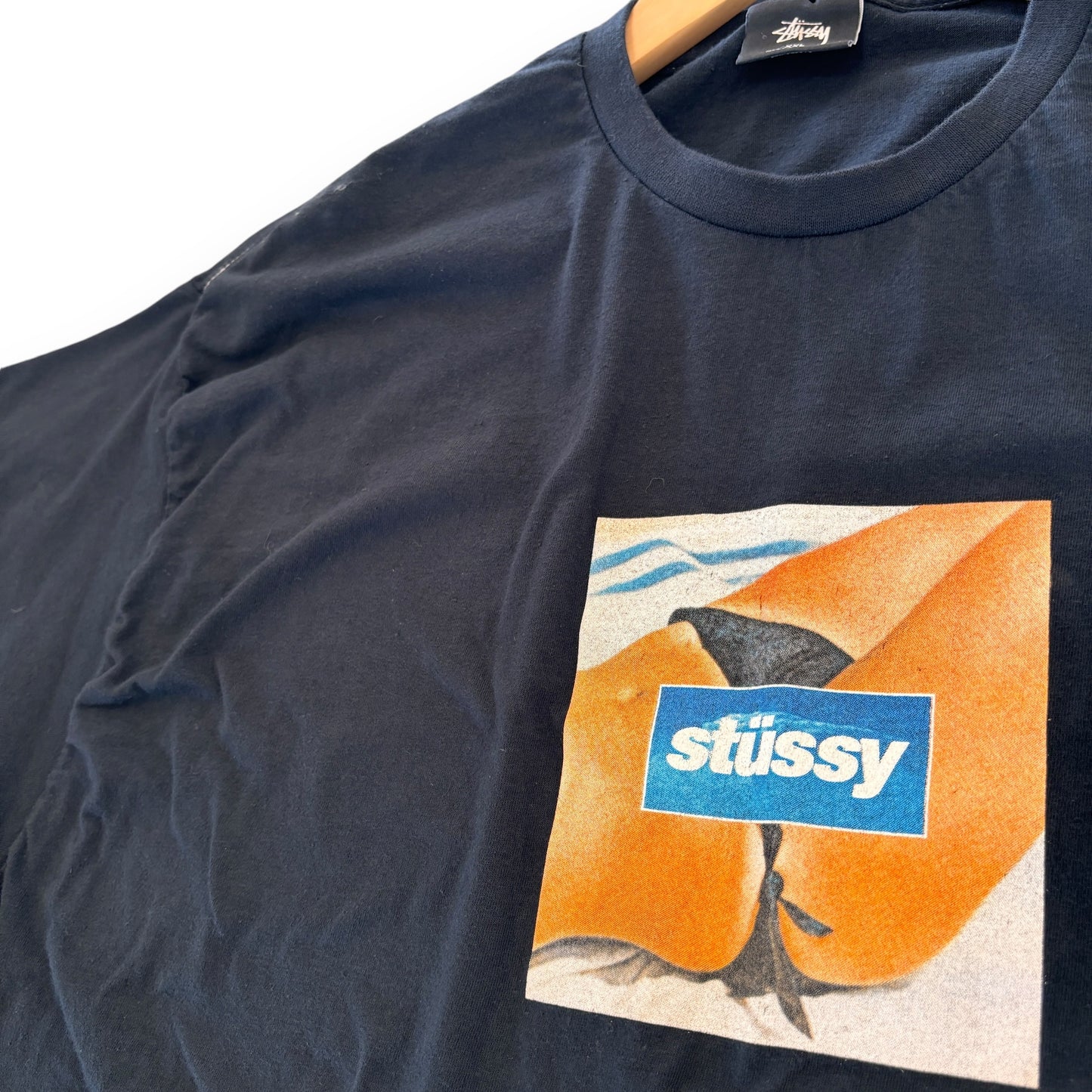 stussy t-shirt, XL, grphic print, black