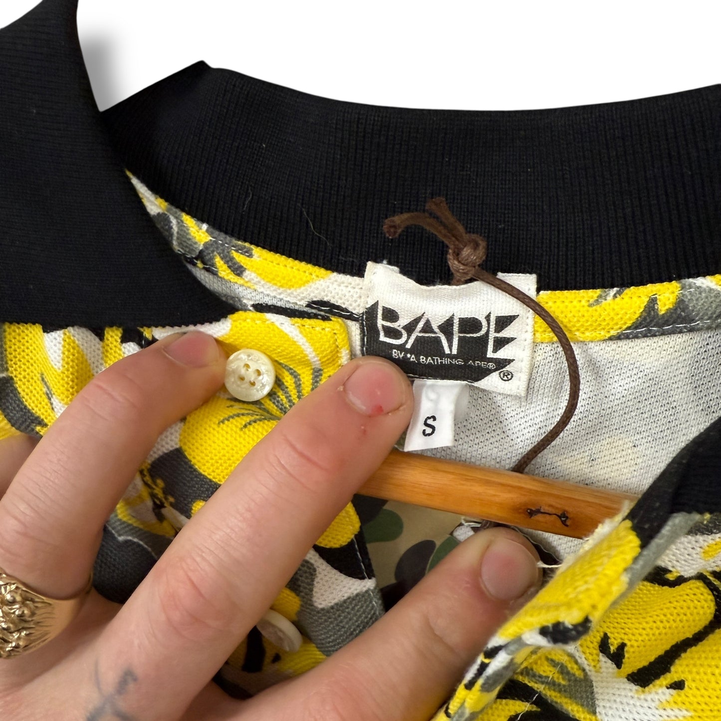 a bathing ape polo shirt, floral, relaxed small, new
