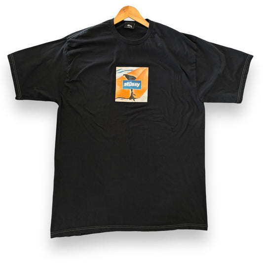 stussy t-shirt, XL, grphic print, black