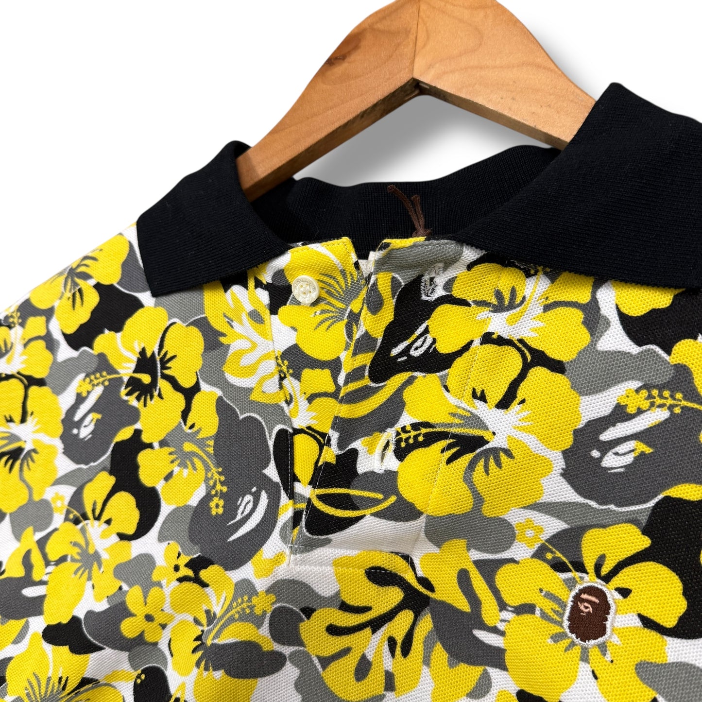 a bathing ape polo shirt, floral, relaxed small, new