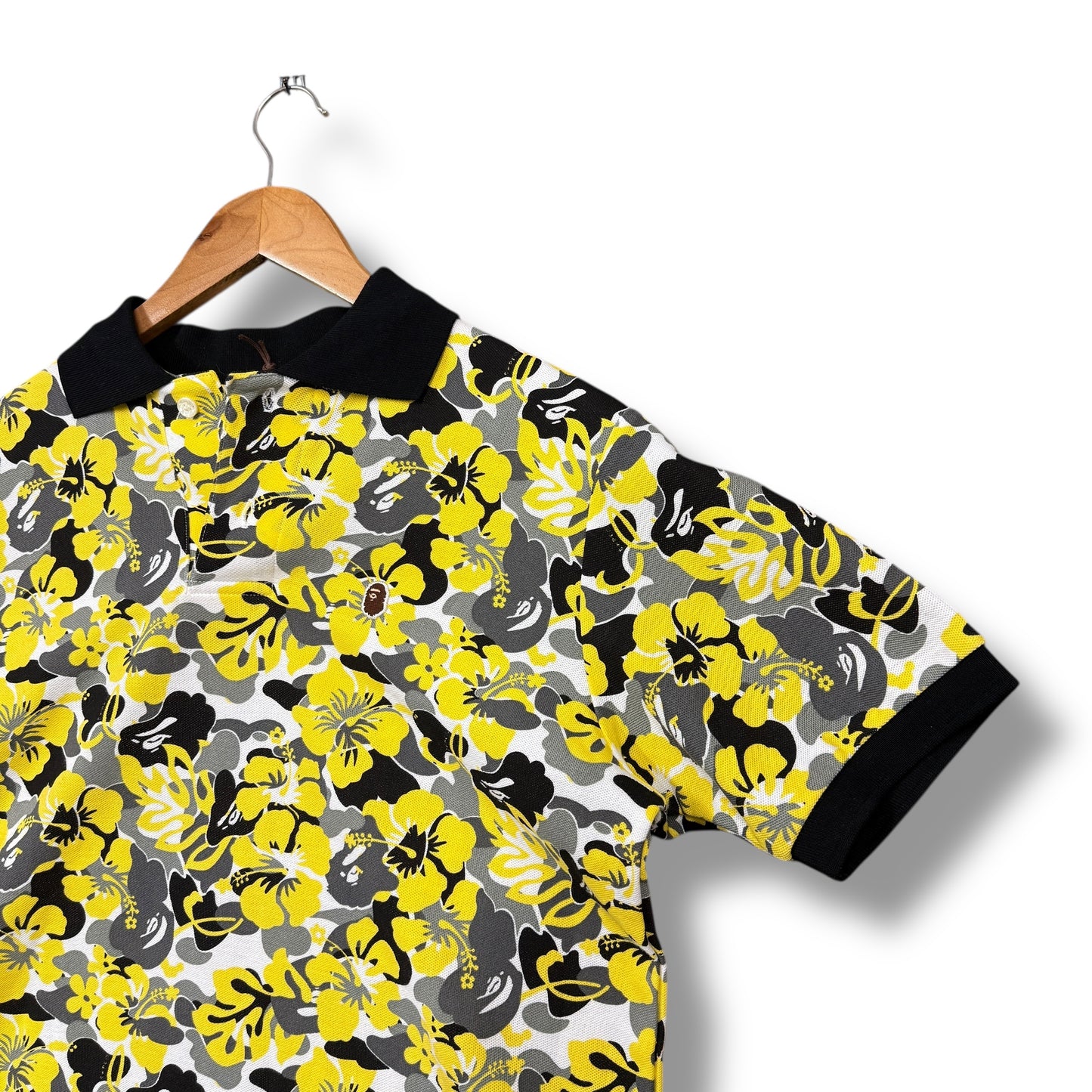 a bathing ape polo shirt, floral, relaxed small, new