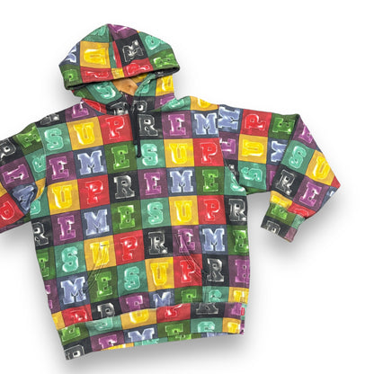 supreme hoodie, "blocks", small, multi coloured