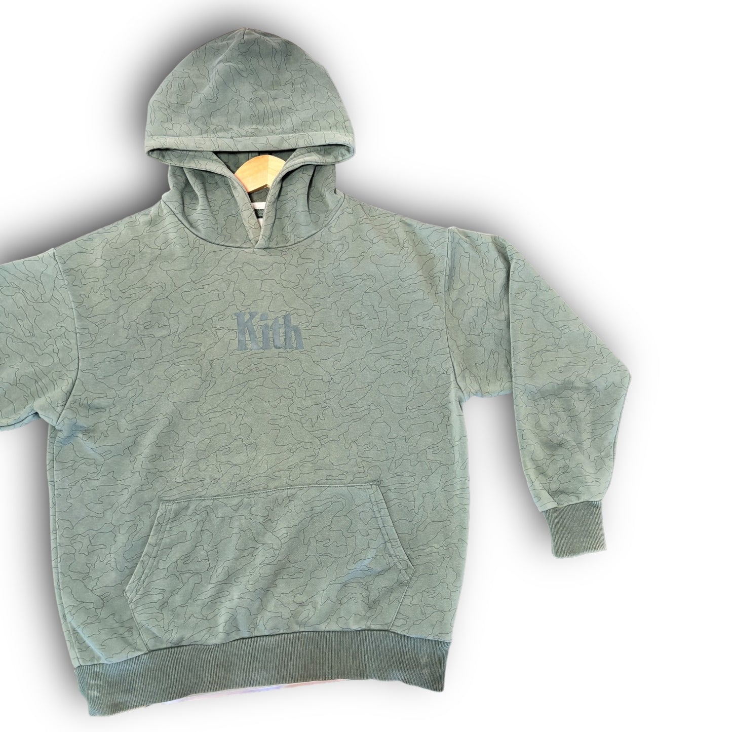 Kith x Timberland hoodie topography, green, medium (oversized)