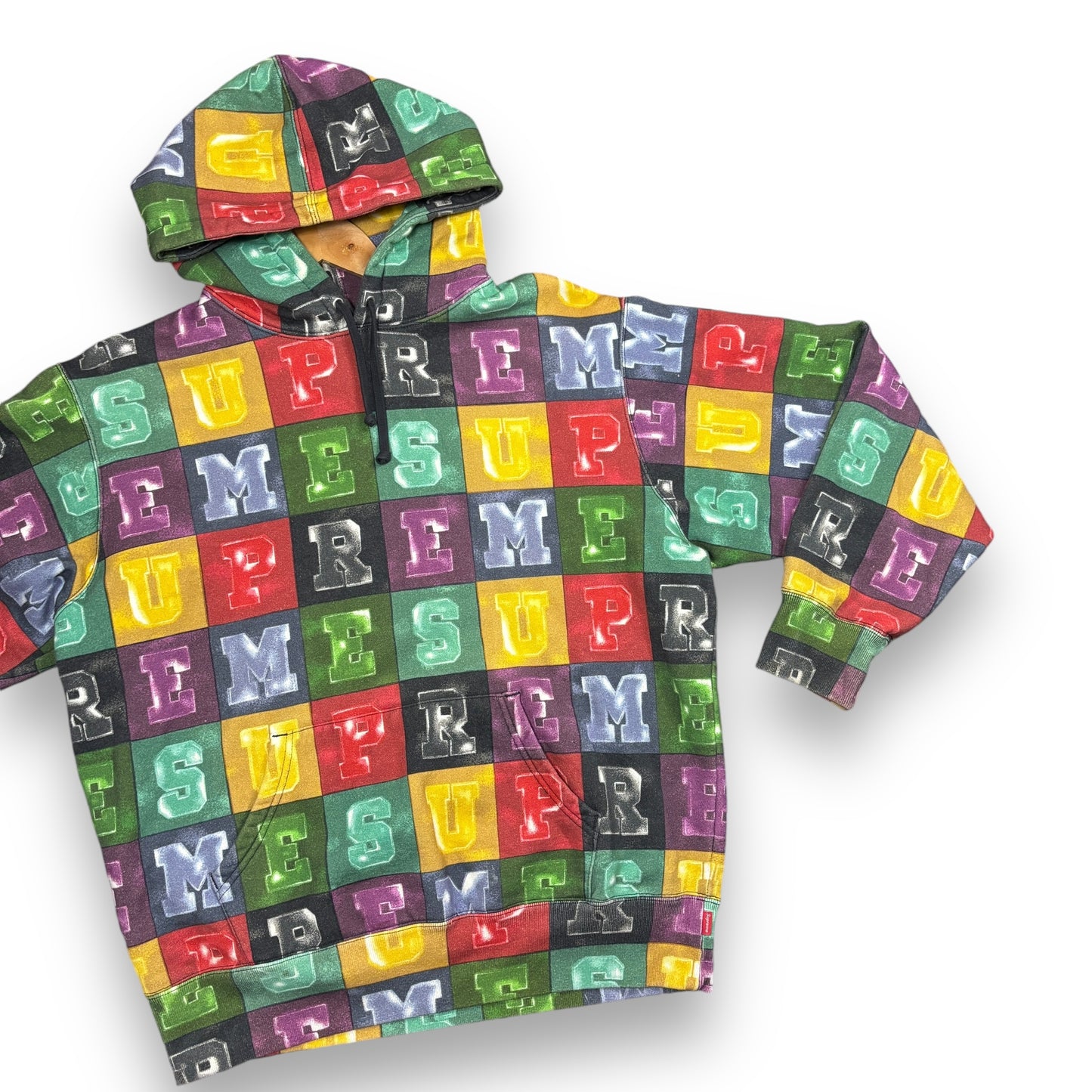 supreme hoodie, "blocks", small, multi coloured