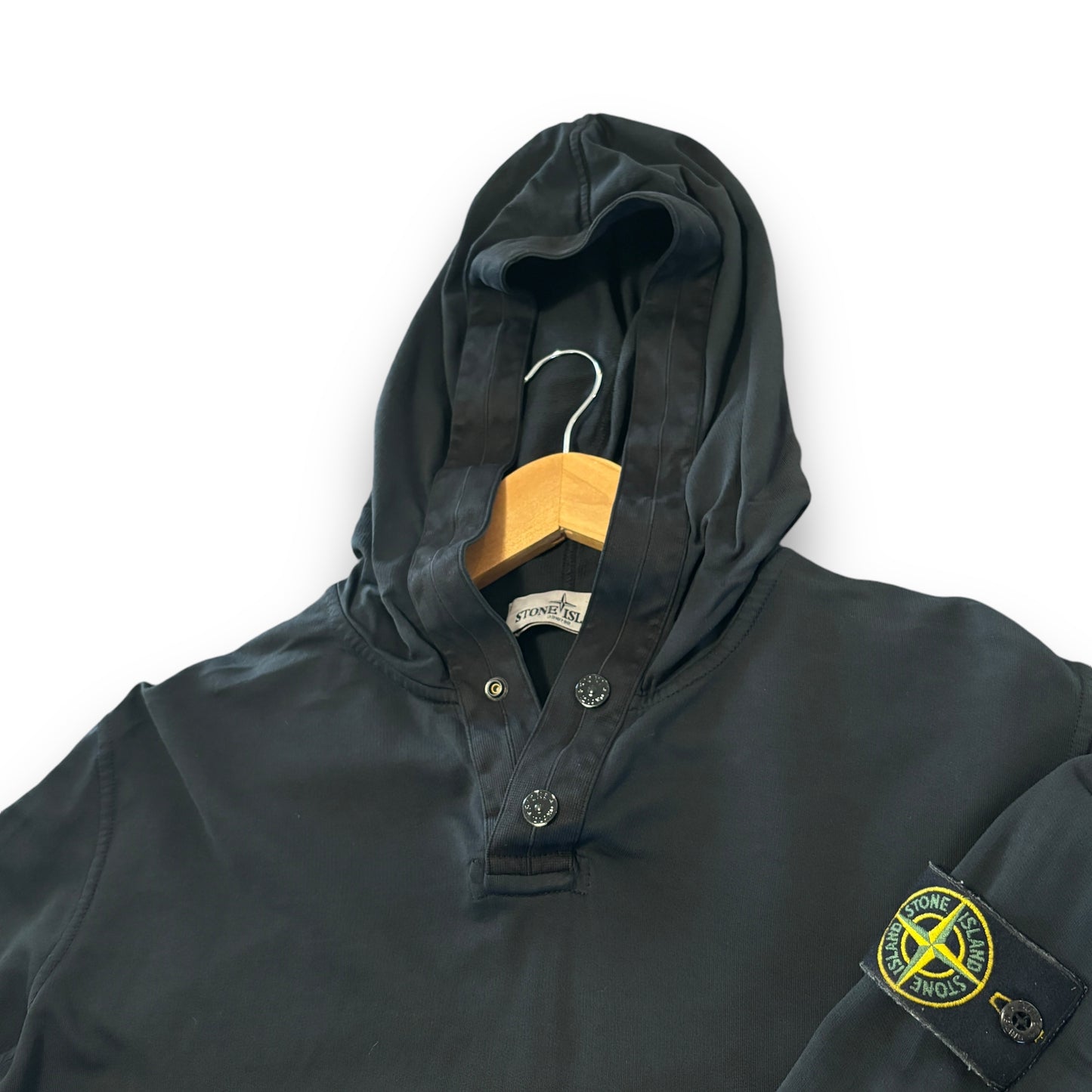 Stone island hoodie, medium, black, relaxed fit