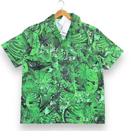 Daily paper Hajo shirt, floral green, medium, relaxed, NEW