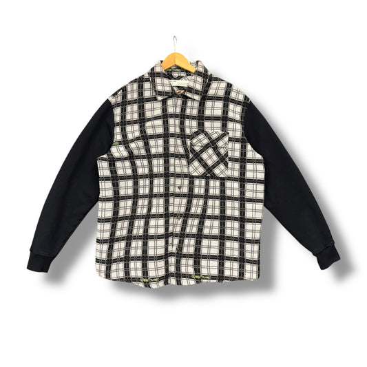 Off-White flannel shirt, oversized small (XL), black & grey