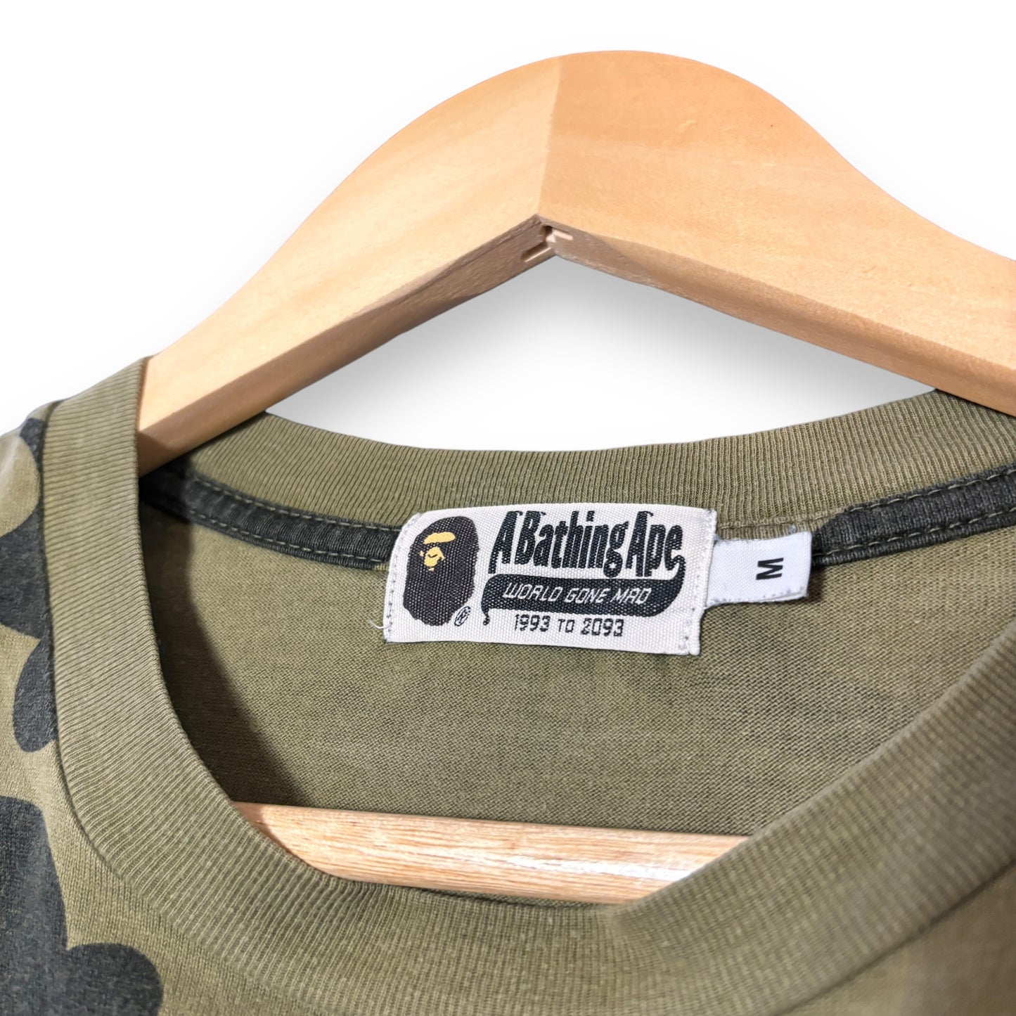 A bathing ape T-shirt, medium, green, camo