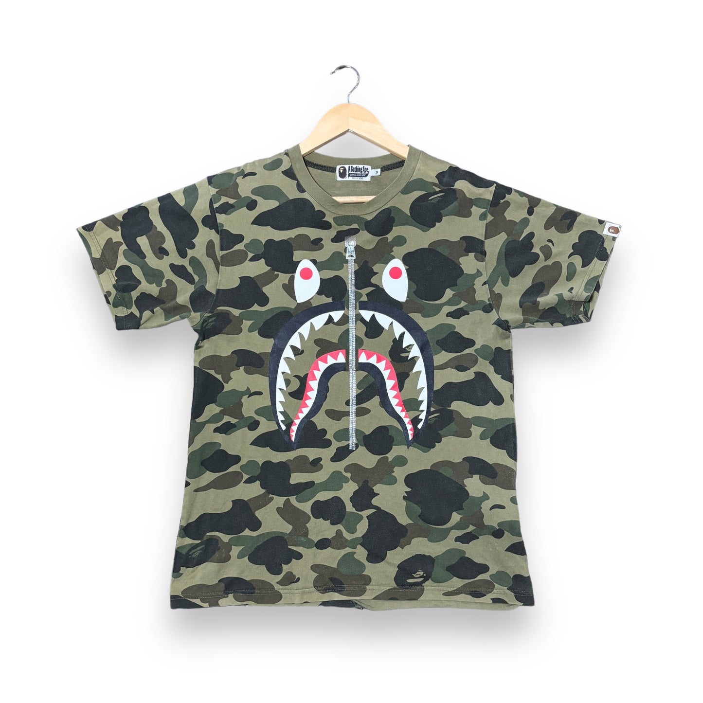 A bathing ape T-shirt, medium, green, camo