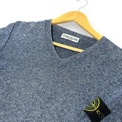 Stone island V jumper knitted, blue, medium, slim fit