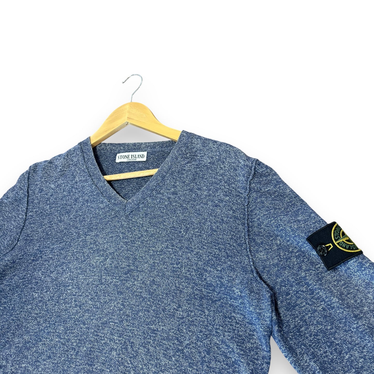 Stone island V jumper knitted, blue, medium, slim fit