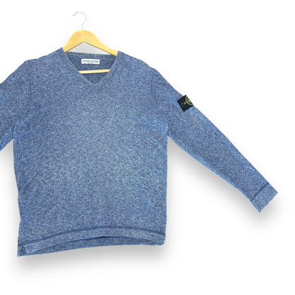 Stone island V jumper knitted, blue, medium, slim fit