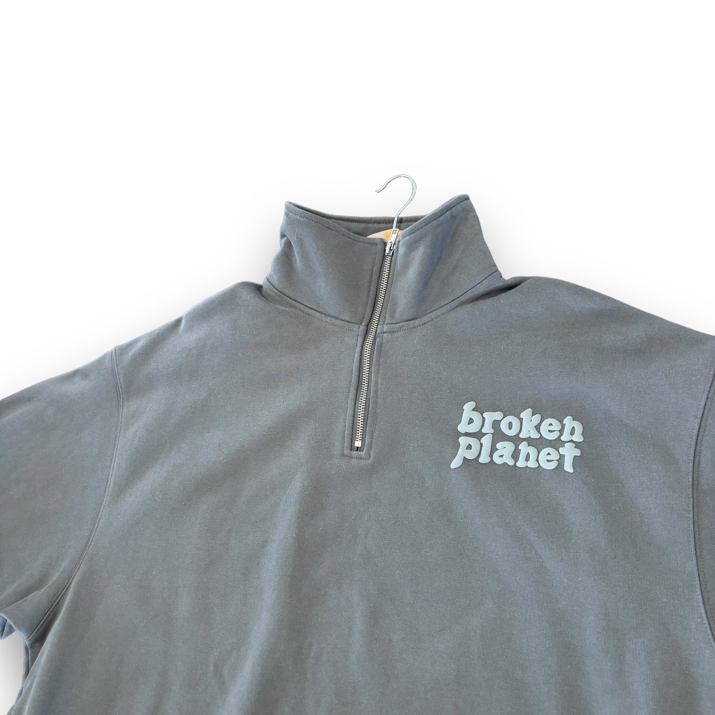 broken planet 1/4 zip/ jumper, xl, grey