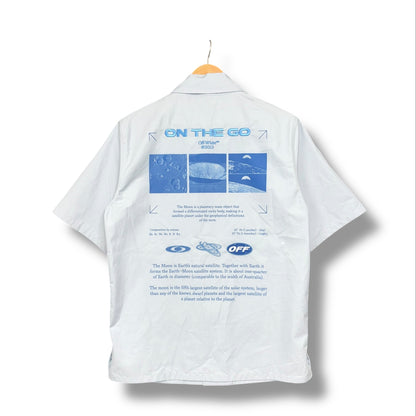 Off-White short sleeve shirt, oversized small, blue