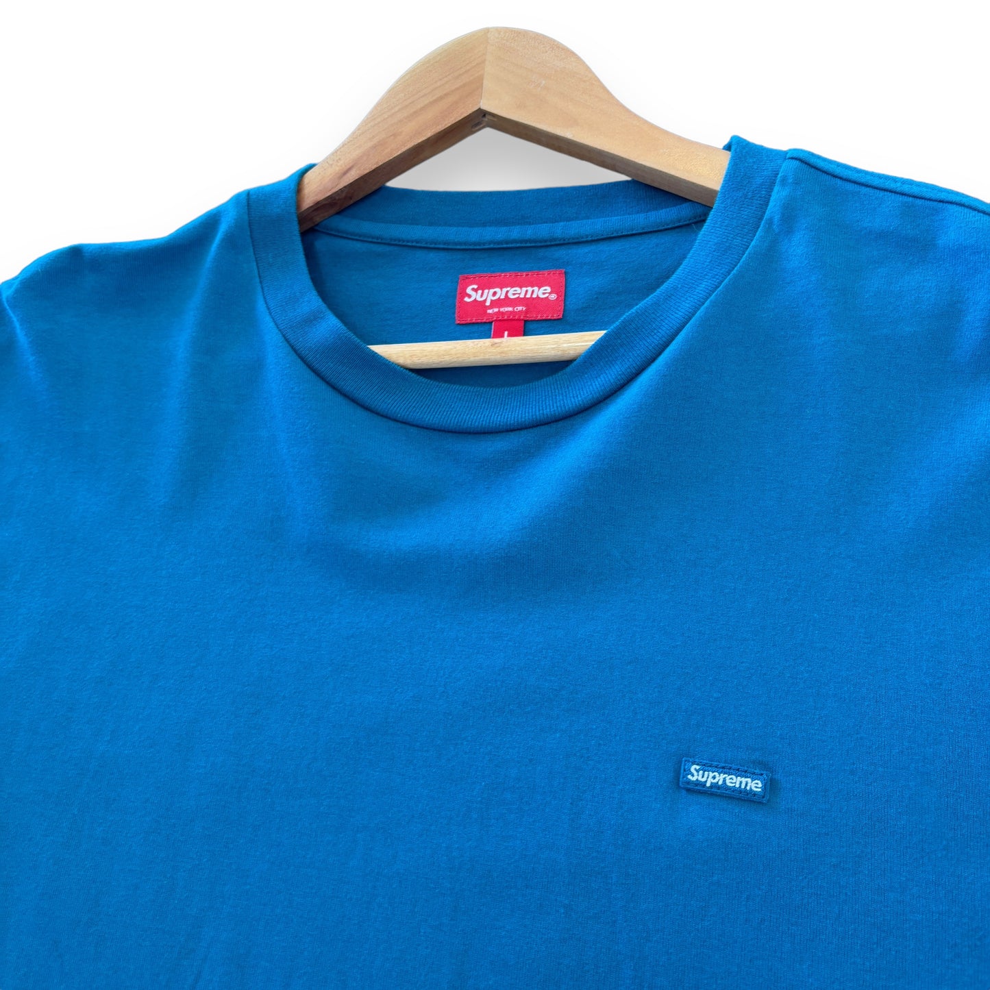 Supreme l/s t-shirt, large, mini box logo, blue