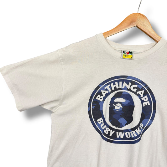 A BATHING APE T-Shirt, large, white & blue