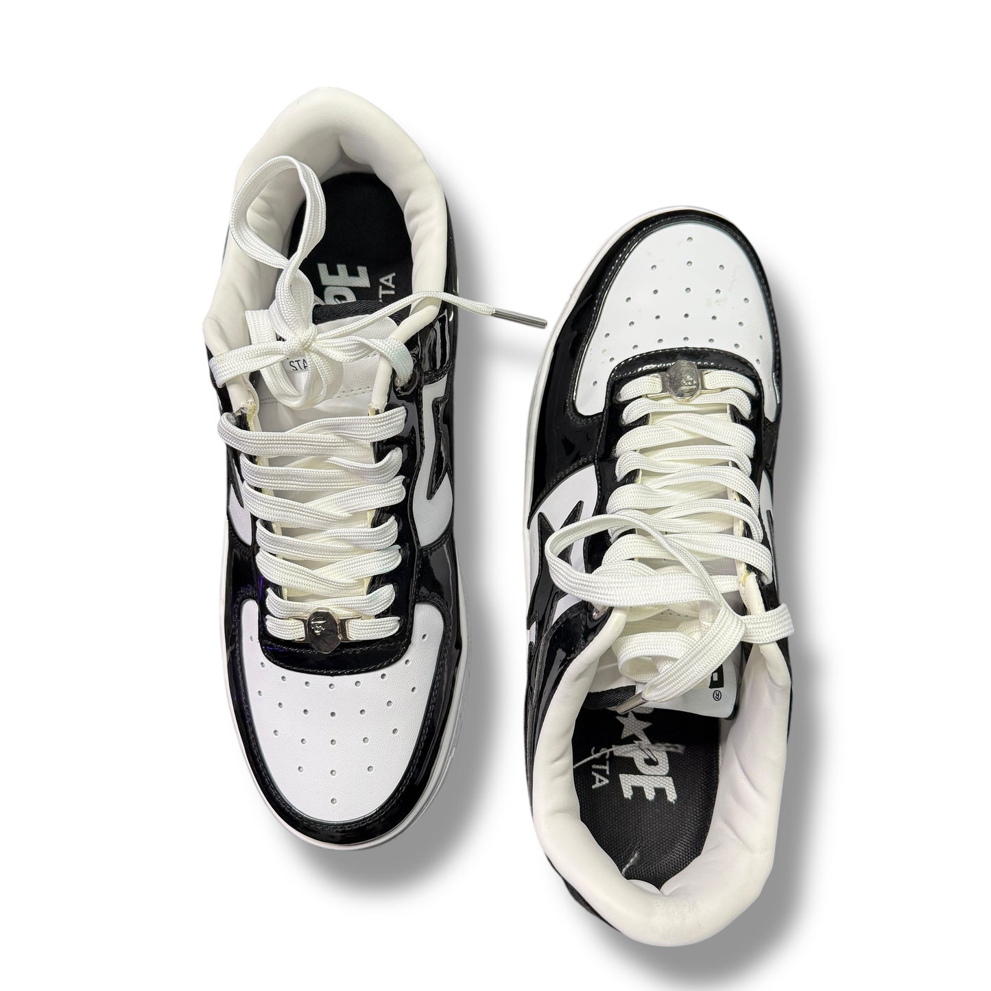 A BATHING APE Shoes, Black/White, Size 10 UK