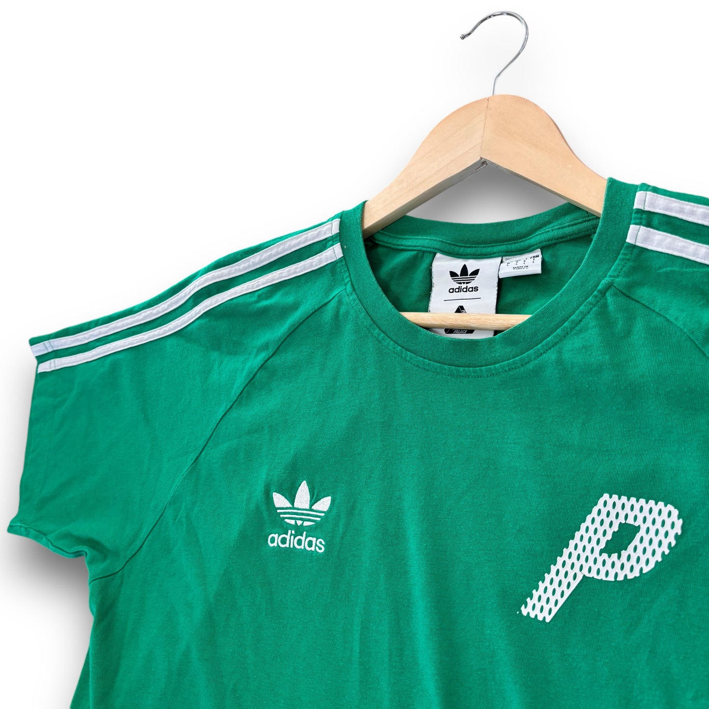 Palace x adidas, T-shirt, green & white, large