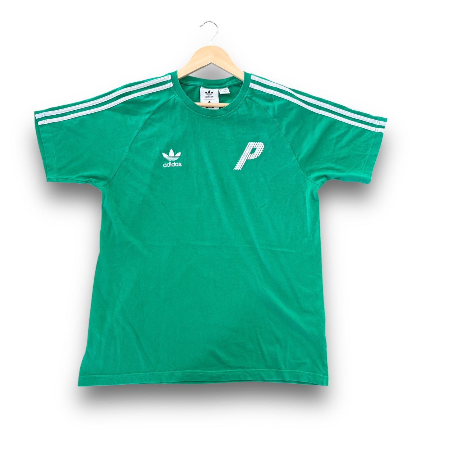 Palace x adidas, T-shirt, green & white, large