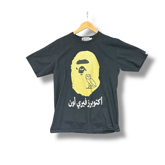 A BATHING APE X ovo T-Shirt, black & gold, medium