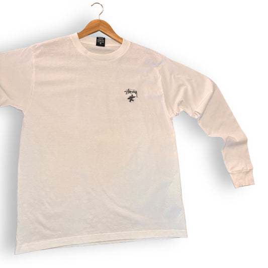 stussy l/s t-shirt, XL, white