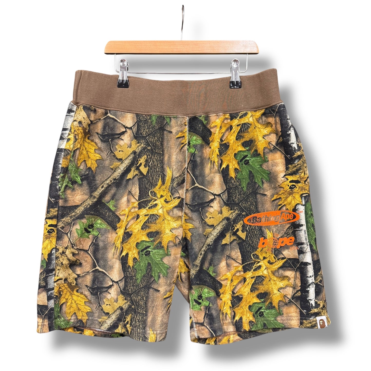 A bathing ape shorts, camo, medium relaxed