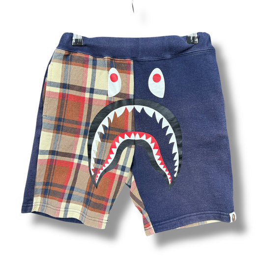 a bathing ape shorts, navy & multi, child 12