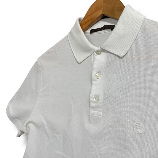 louis vuitton polo shirt, white, XS (oversized)