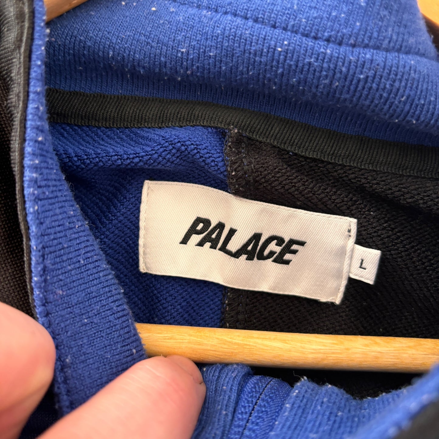 Palace jacket, large, blue and black