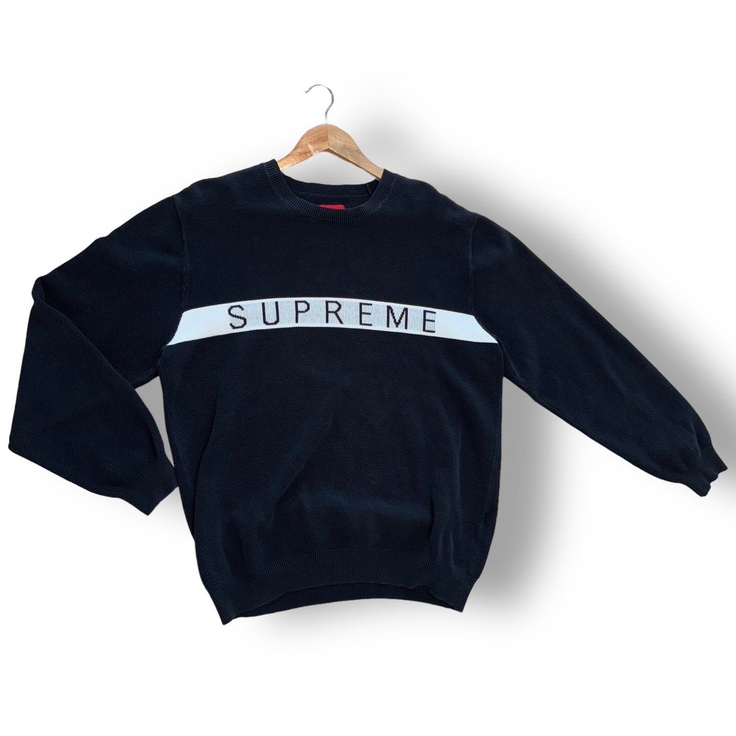 Supreme jumper, logo, black, large, black and white