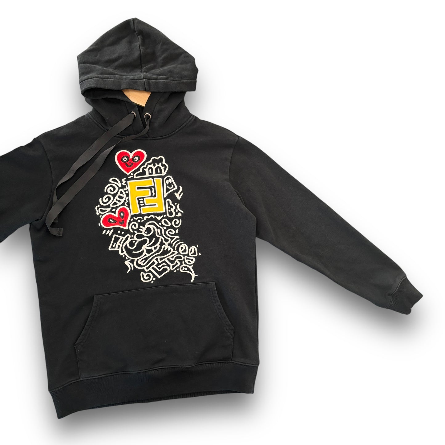 fendi hoodie, black, XS, embroidery