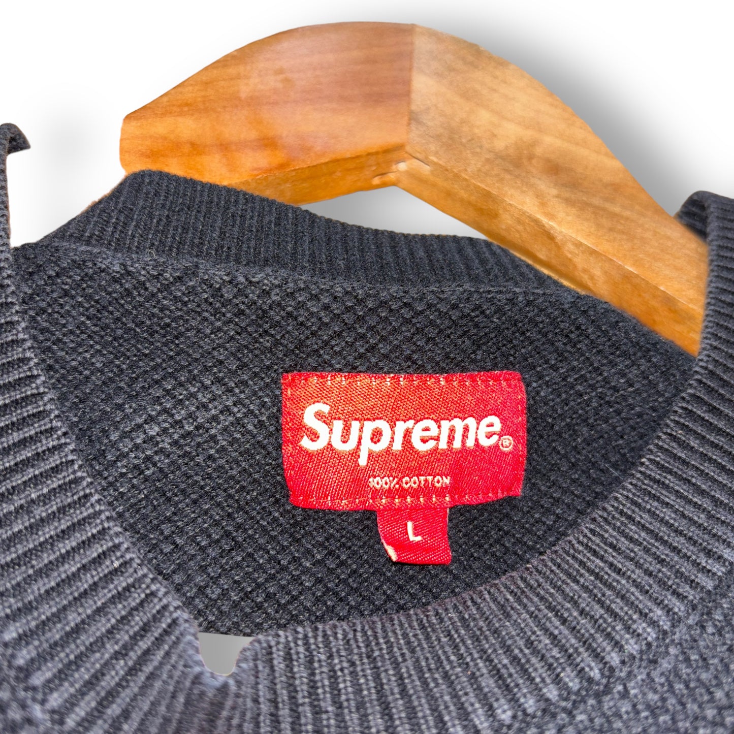 Supreme jumper, logo, black, large, black and white