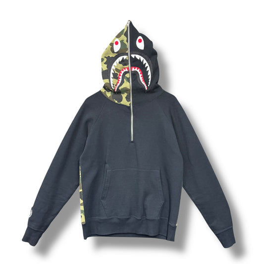 A bathing ape hoodie/ quarter zip, black, medium