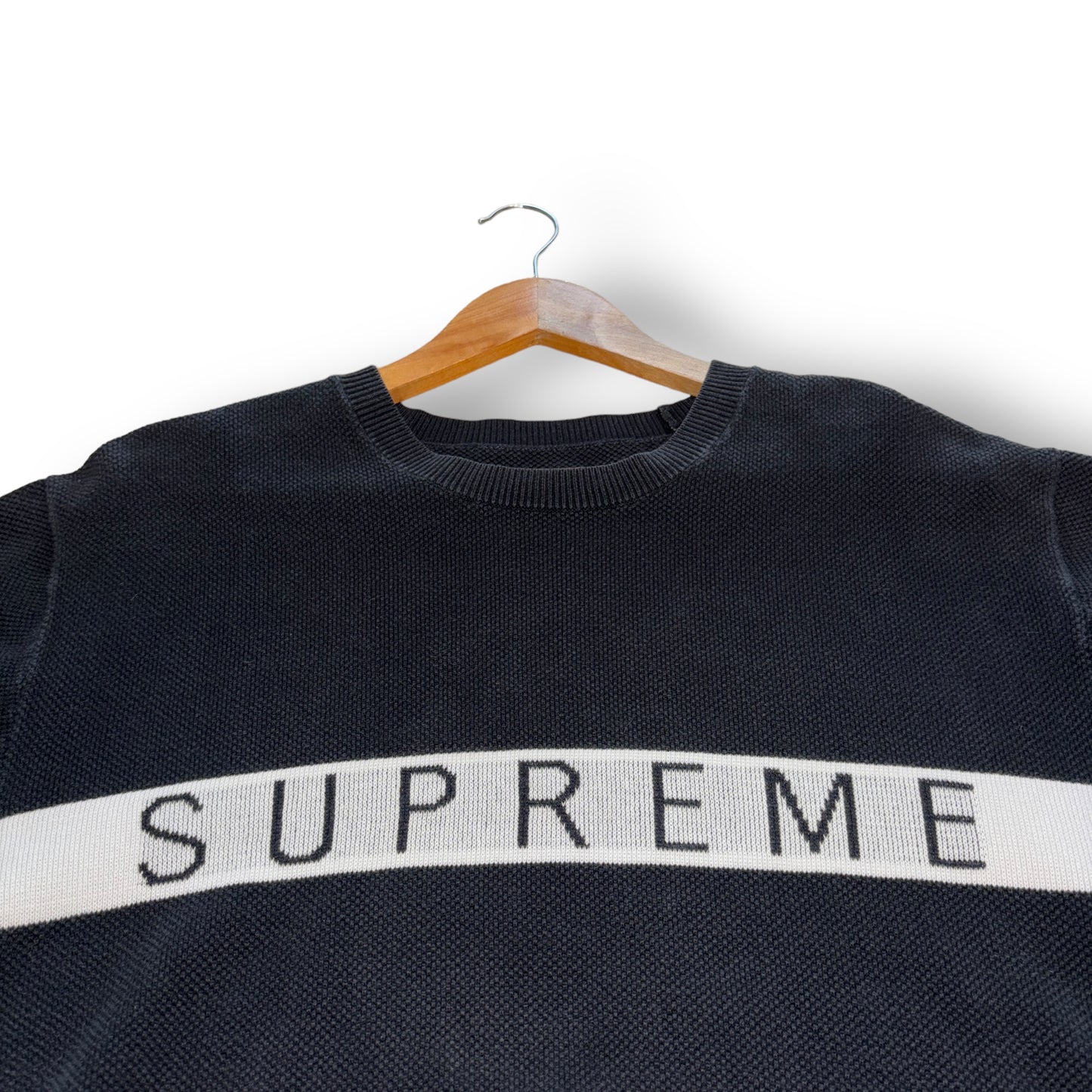 Supreme jumper, logo, black, large, black and white