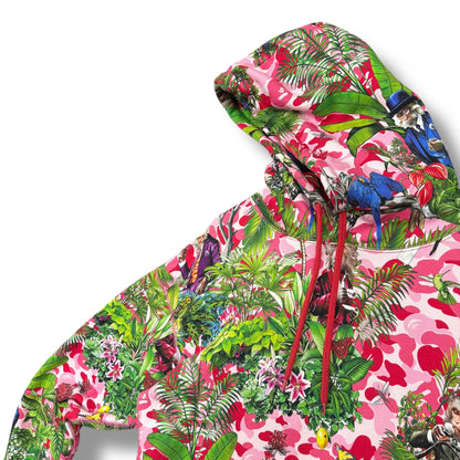 A bathing ape hoodie, pink & multi, medium relaxed