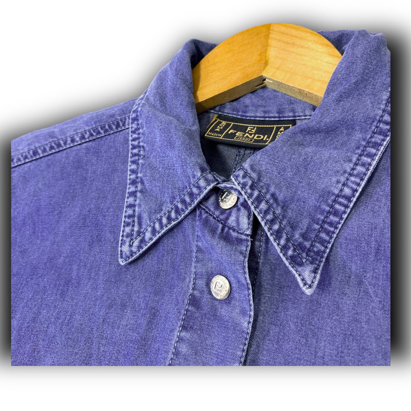 Fendi denim shirt, blue, medium