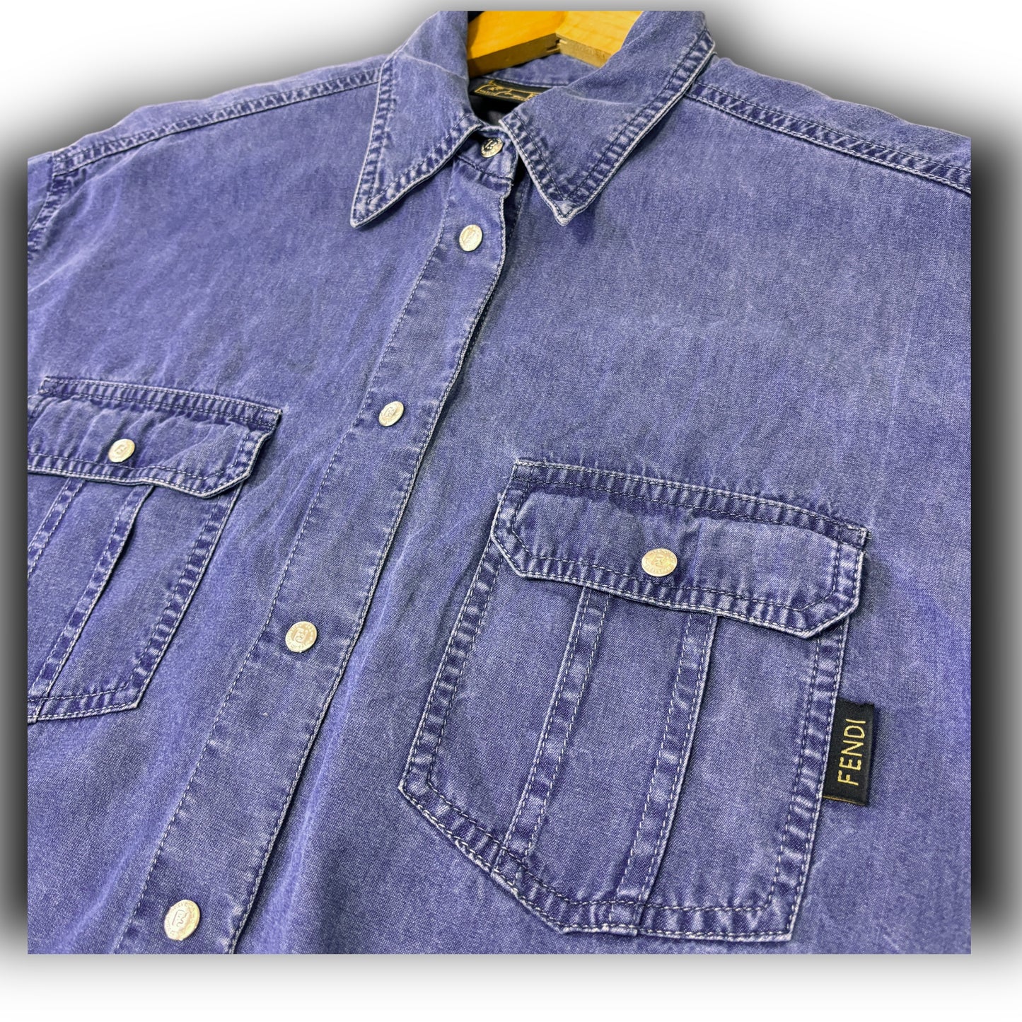 Fendi denim shirt, blue, medium