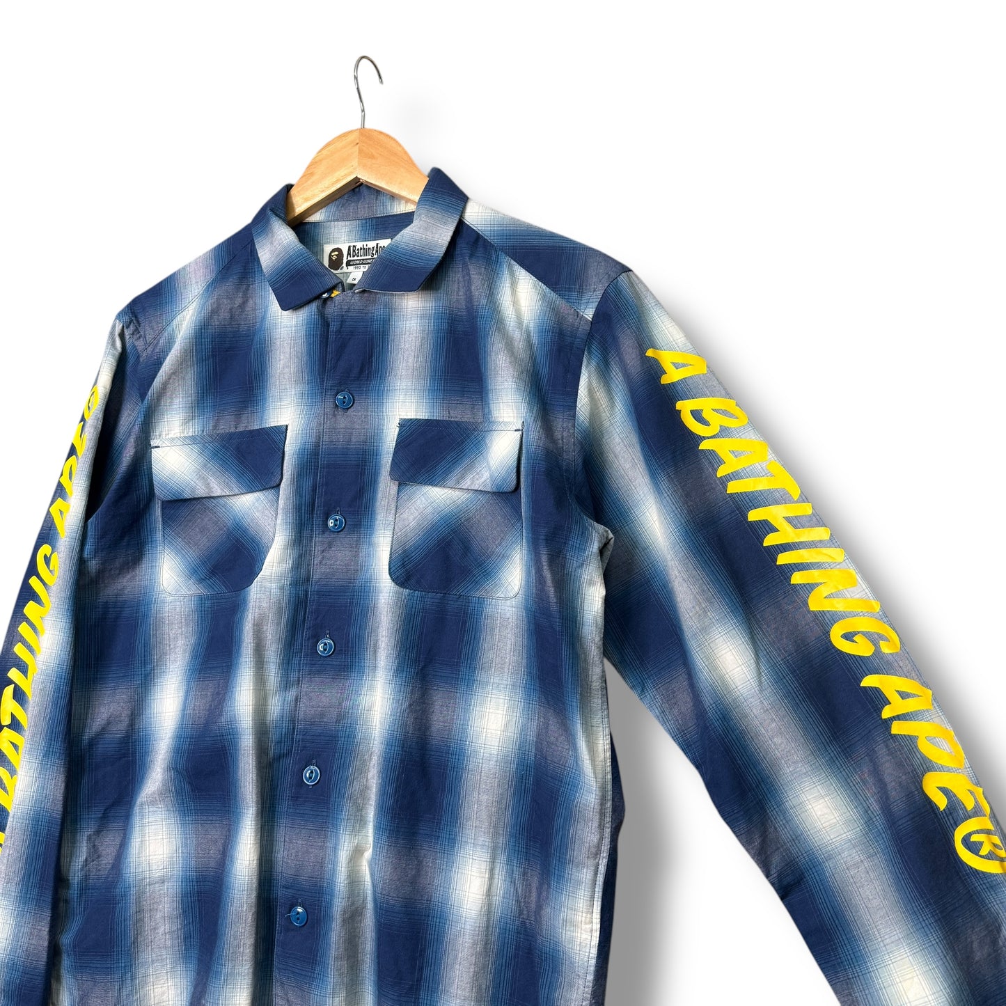 A BATHING APE Shirt, Arm Design, Blue, Medium