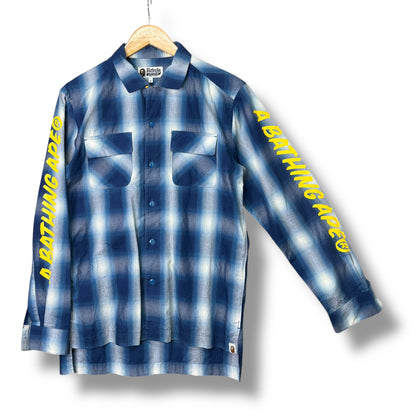 A BATHING APE Shirt, Arm Design, Blue, Medium