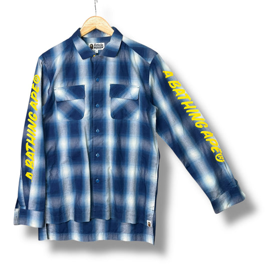 A BATHING APE Shirt, Arm Design, Blue, Medium