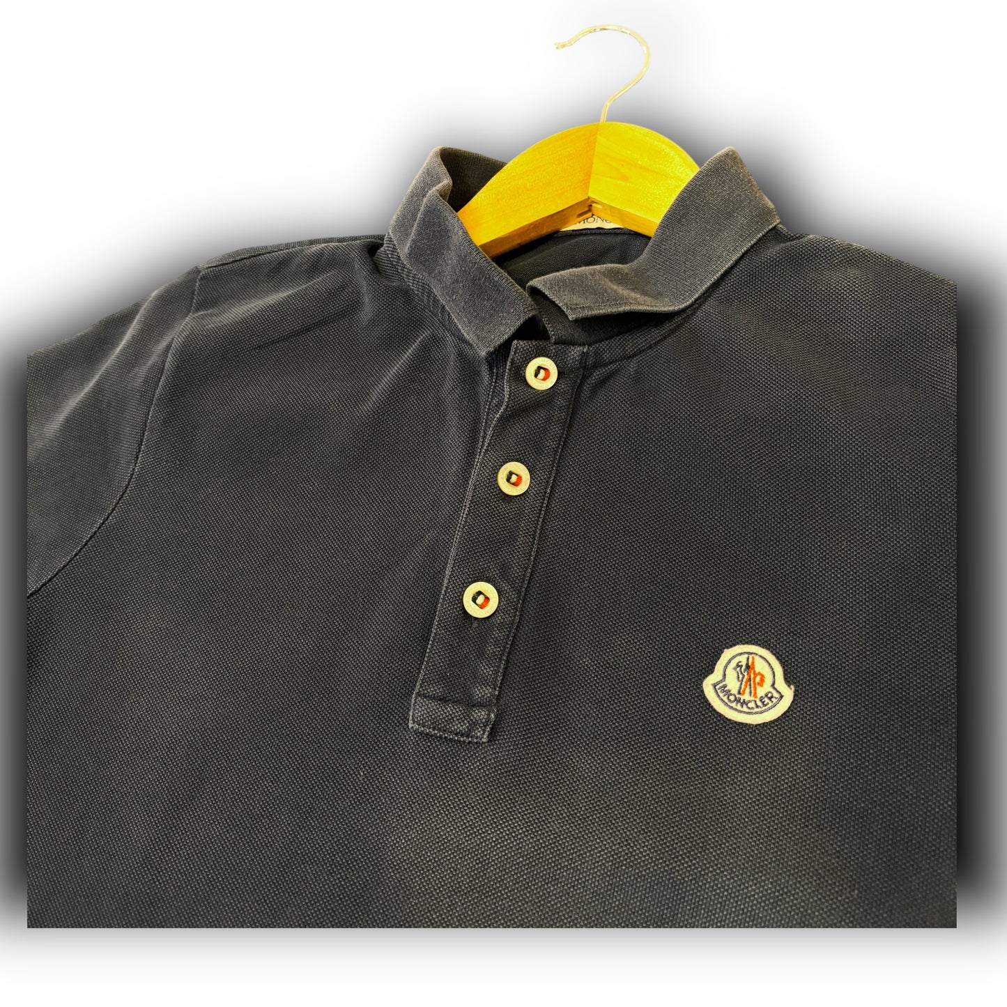 moncler polo shirt, SMALL, navy