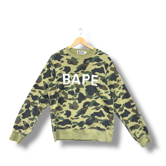 A bathing ape jumper, large, green camo