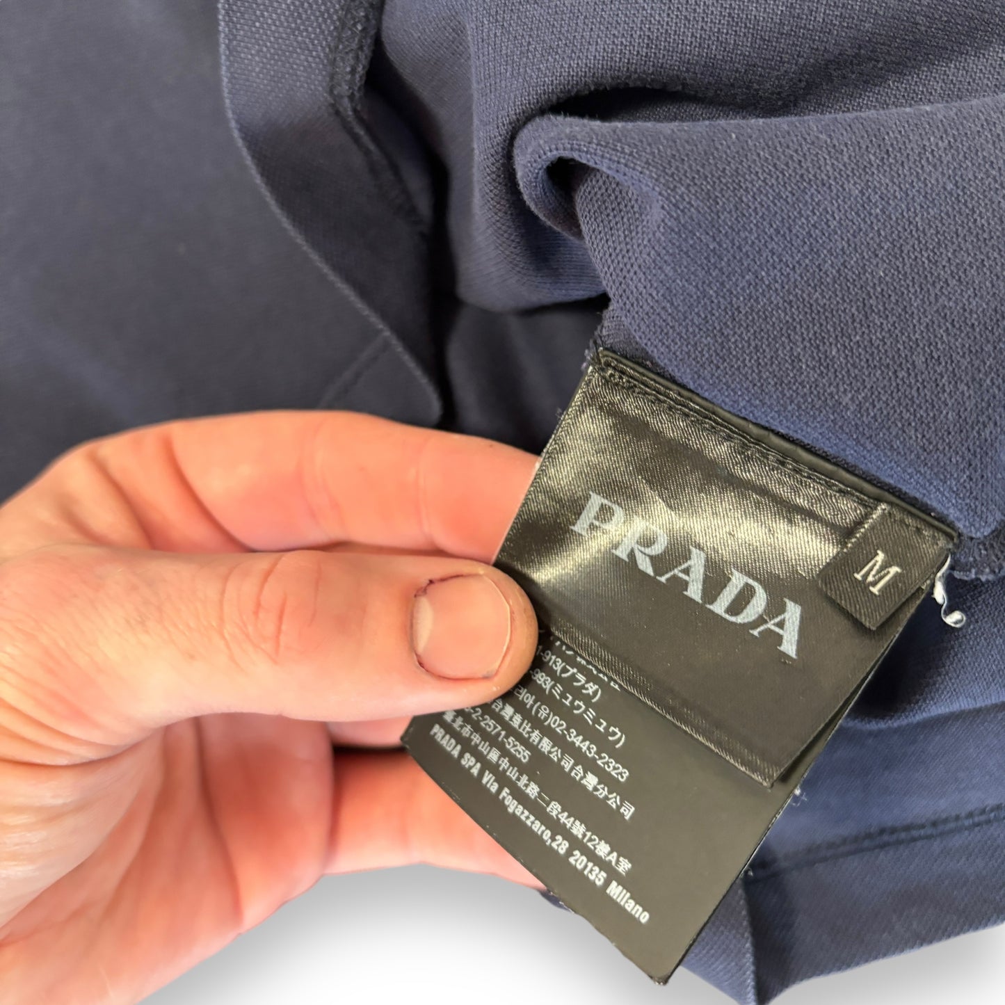 Prada polo shirt, navy, medium, oversized