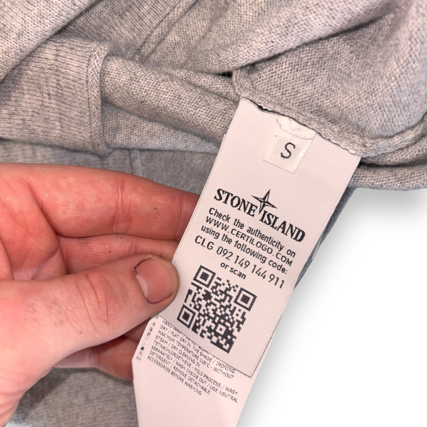 Stone island V jumper, grey, small, relaxed