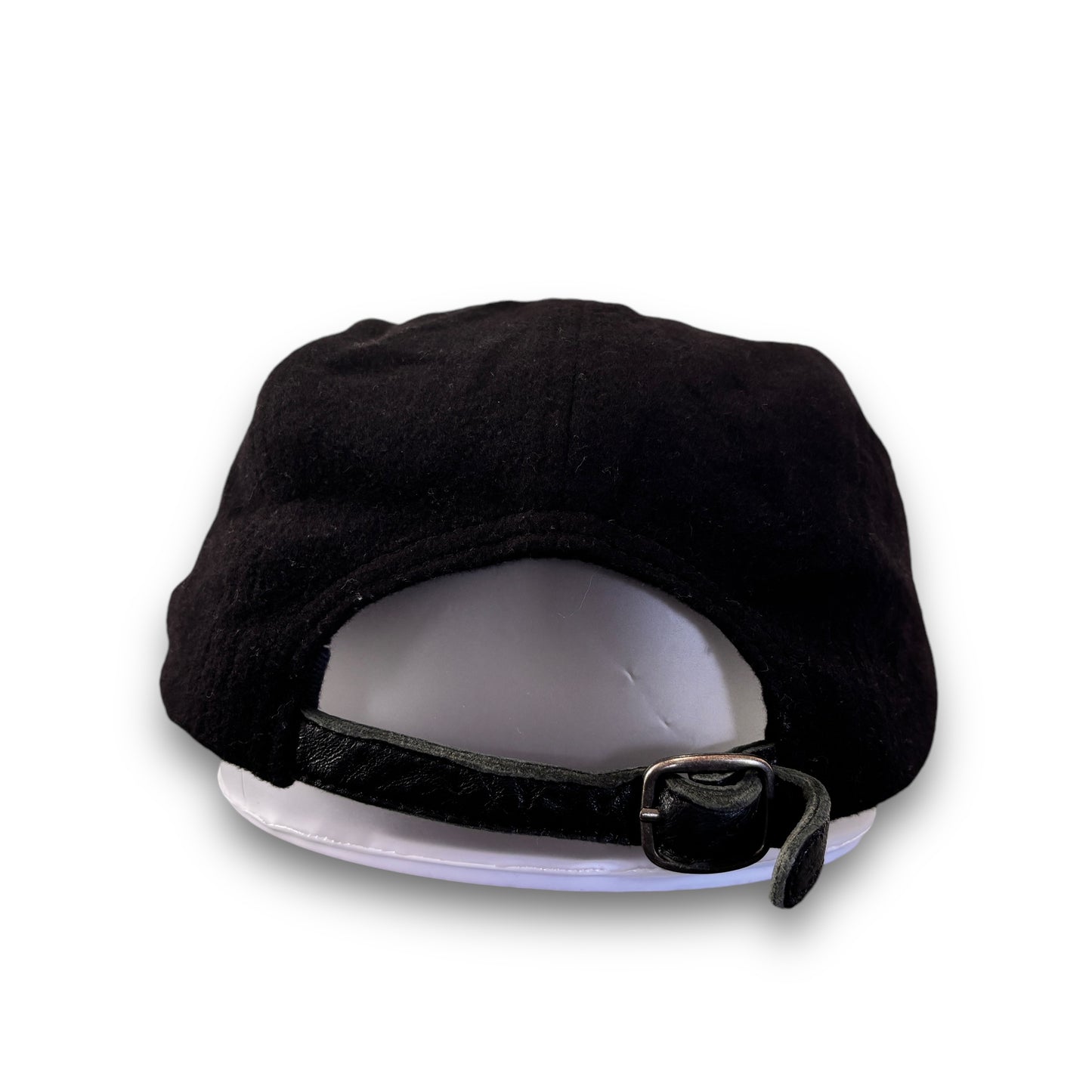 supreme cap, black, one size, leather strap