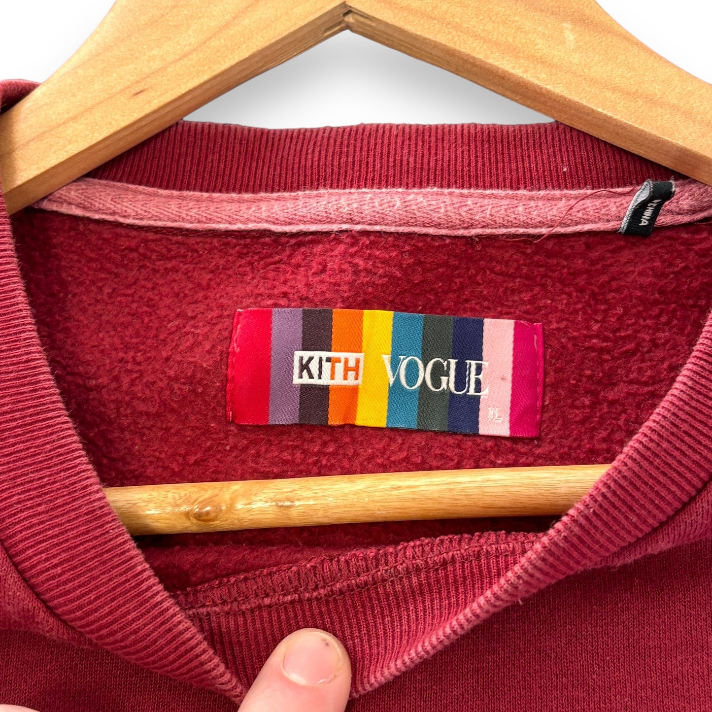 KITH x vogue jumper, burgundy, large